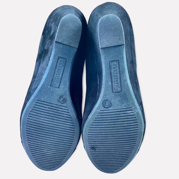 New Seychelles Black Suede with Black Stones wedge slip on Womens shoes size 7 - Picture 8 of 8